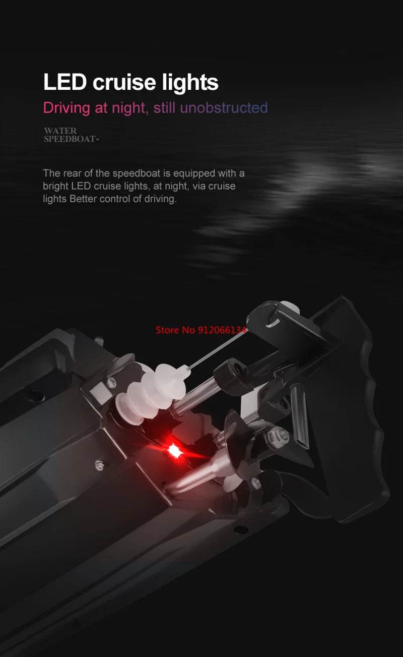 RC High-Speed 70KM/H RC Racing Boat - Double-Layer Waterproof Remote Control Yacht with Capsize Reset & Water Cooling System, 50CM Oversized Design - ToylandEU