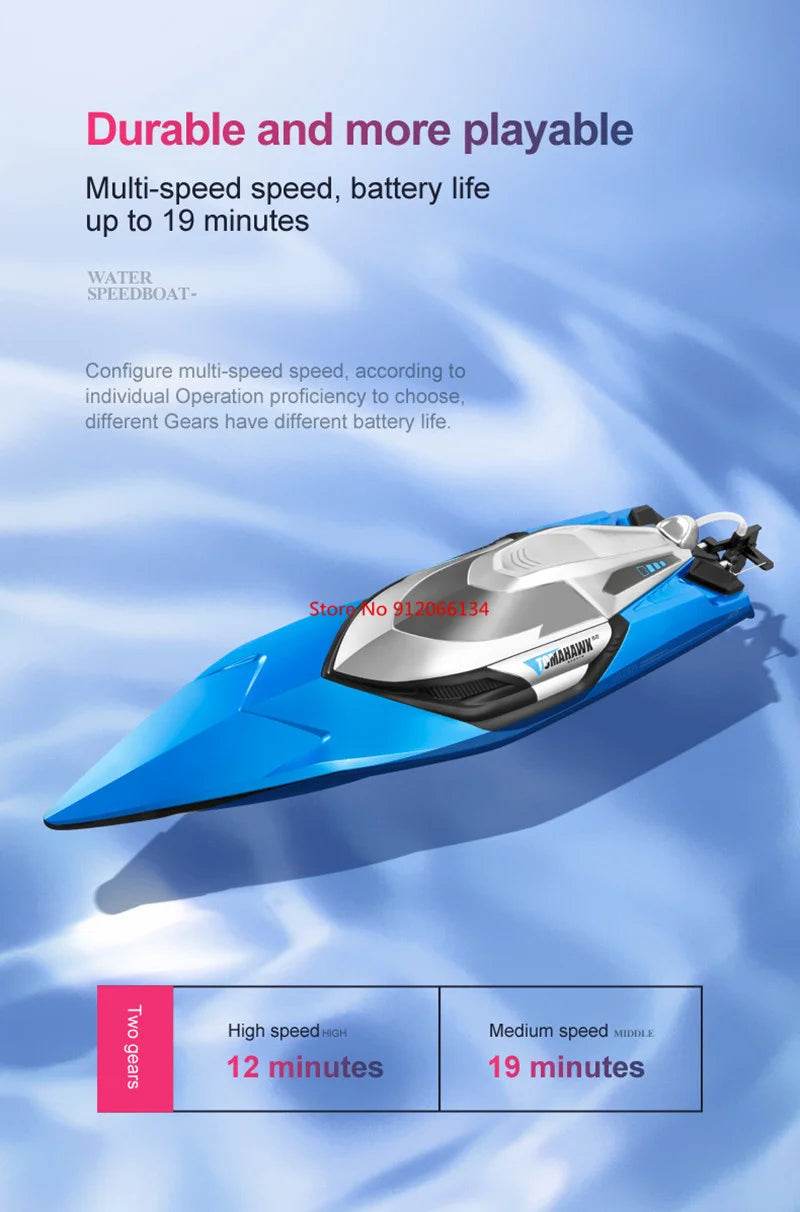 RC High-Speed 70KM/H RC Racing Boat - Double-Layer Waterproof Remote Control Yacht with Capsize Reset & Water Cooling System, 50CM Oversized Design - ToylandEU