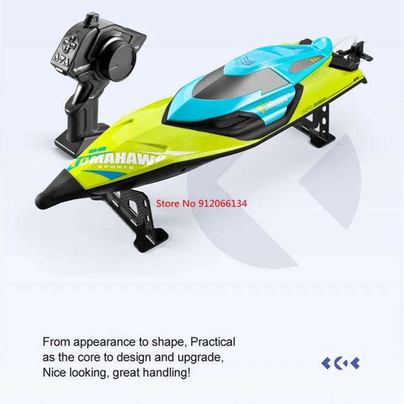 RC High-Speed 70KM/H RC Racing Yacht - Double Layer Waterproof Remote Control Speedboat with Water Cooling System, Capsize Reset Feature, 50CM Oversized Design - ToylandEU