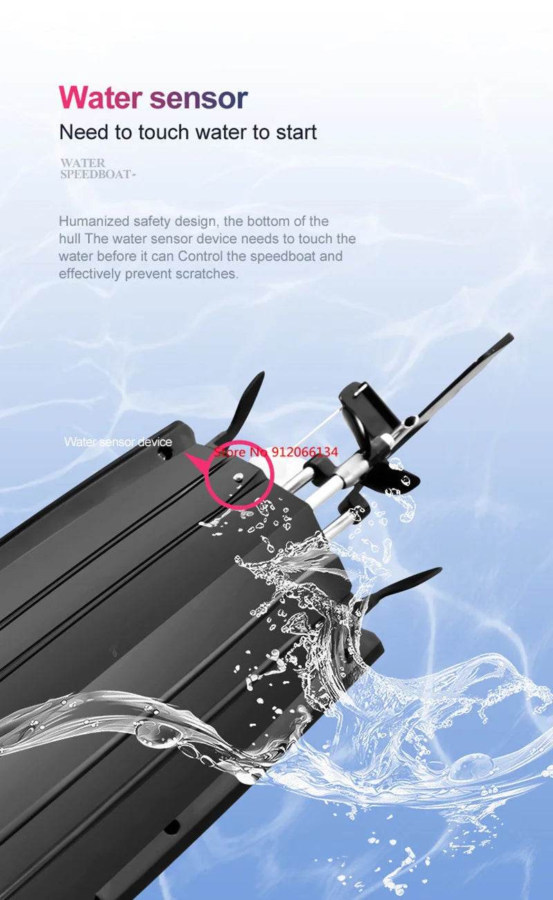 RC High-Speed 70KM/H RC Racing Yacht - Double Layer Waterproof Remote Control Speedboat with Water Cooling System, Capsize Reset Feature, 50CM Oversized Design - ToylandEU