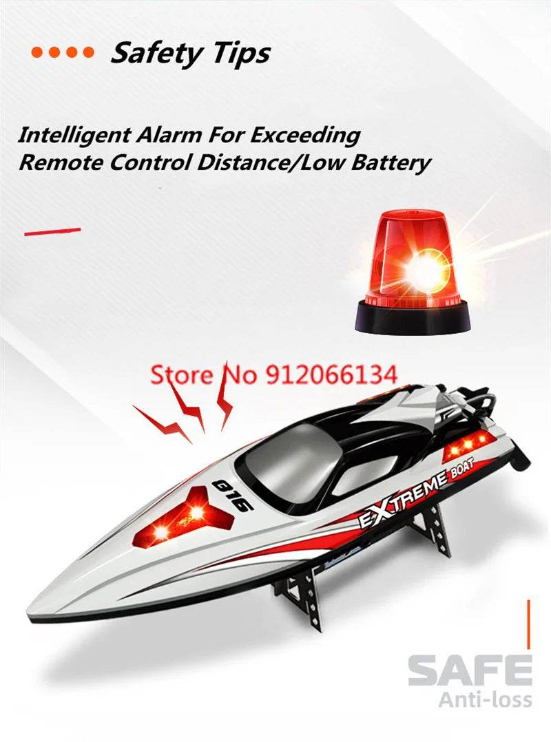 RC High-Speed 70KM/H Remote Control Racing Boat with 200M Range and Capsize Recovery – Waterproof RC Toy for Ages 14+ - ToylandEU