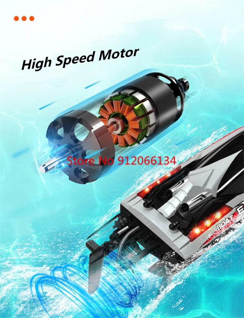 RC High-Speed 70KM/H Remote Control Racing Boat with 200M Range and Capsize Recovery – Waterproof RC Toy for Ages 14+ - ToylandEU