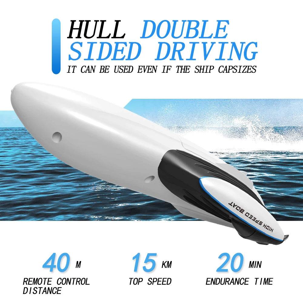 RC High-Speed Dual-Sided Electric RC Boat with Remote Control Fun - ToylandEU