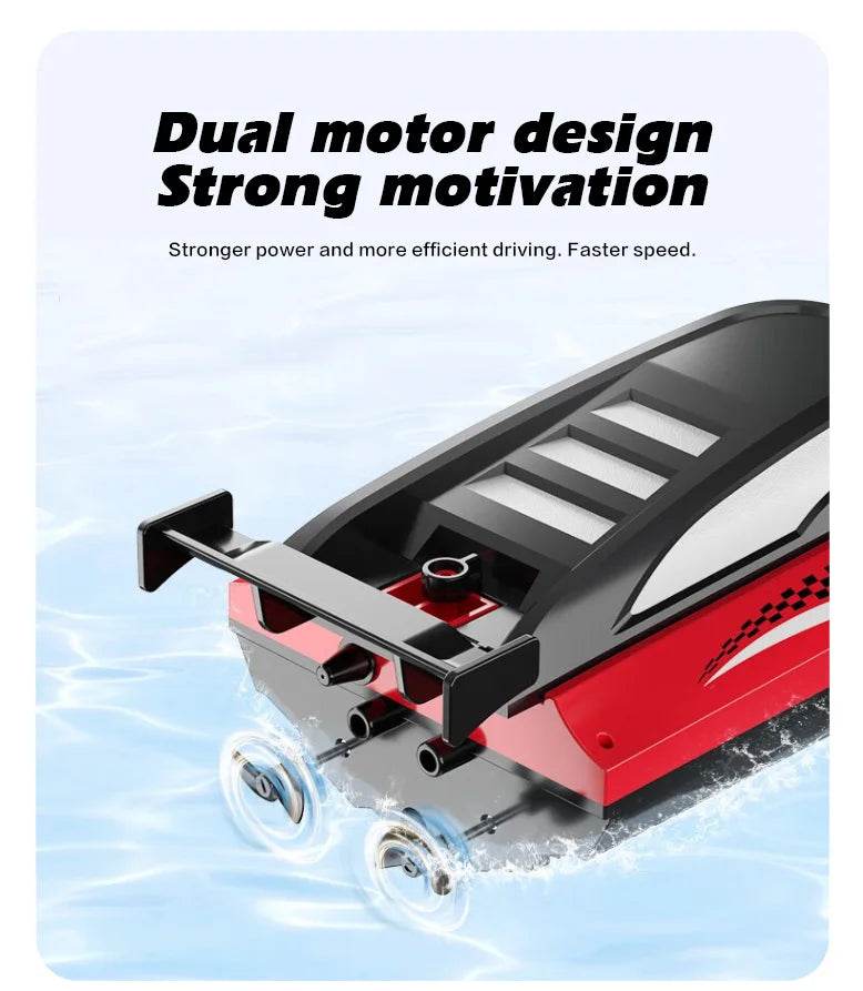 RC High-Speed Electric Remote Control Boat with 2.4G Technology - Double Spiral Pulp Design - ToylandEU