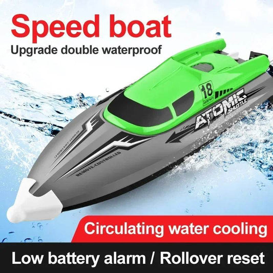 RC High-Speed Electric Remote-Controlled Racing Boat with Cooling Feature and Fishnet Pull Design - ToylandEU