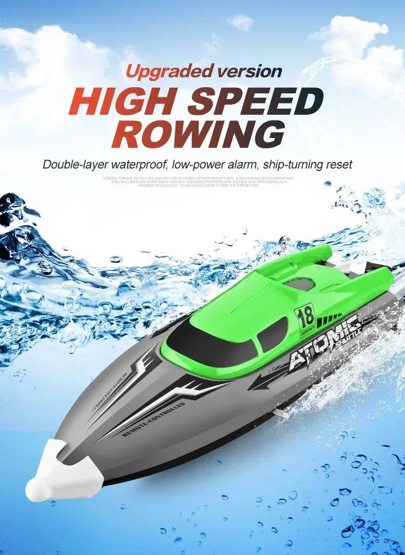 RC High-Speed Electric Remote-Controlled Racing Boat with Cooling Feature and Fishnet Pull Design - ToylandEU