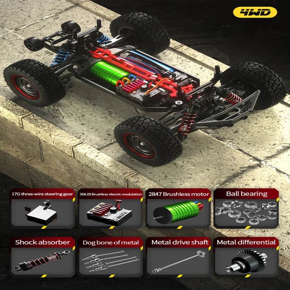 RC High-Speed JJRC Q130 1:14 Brushless RC Truck - Ultimate Off-Road Fun! - ToylandEU