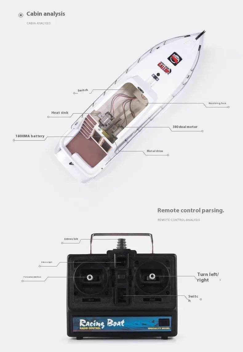 RC High-Speed Luxury Remote Control Yacht Model 3867 - Outdoor Speedboat Gift for Kids - ToylandEU