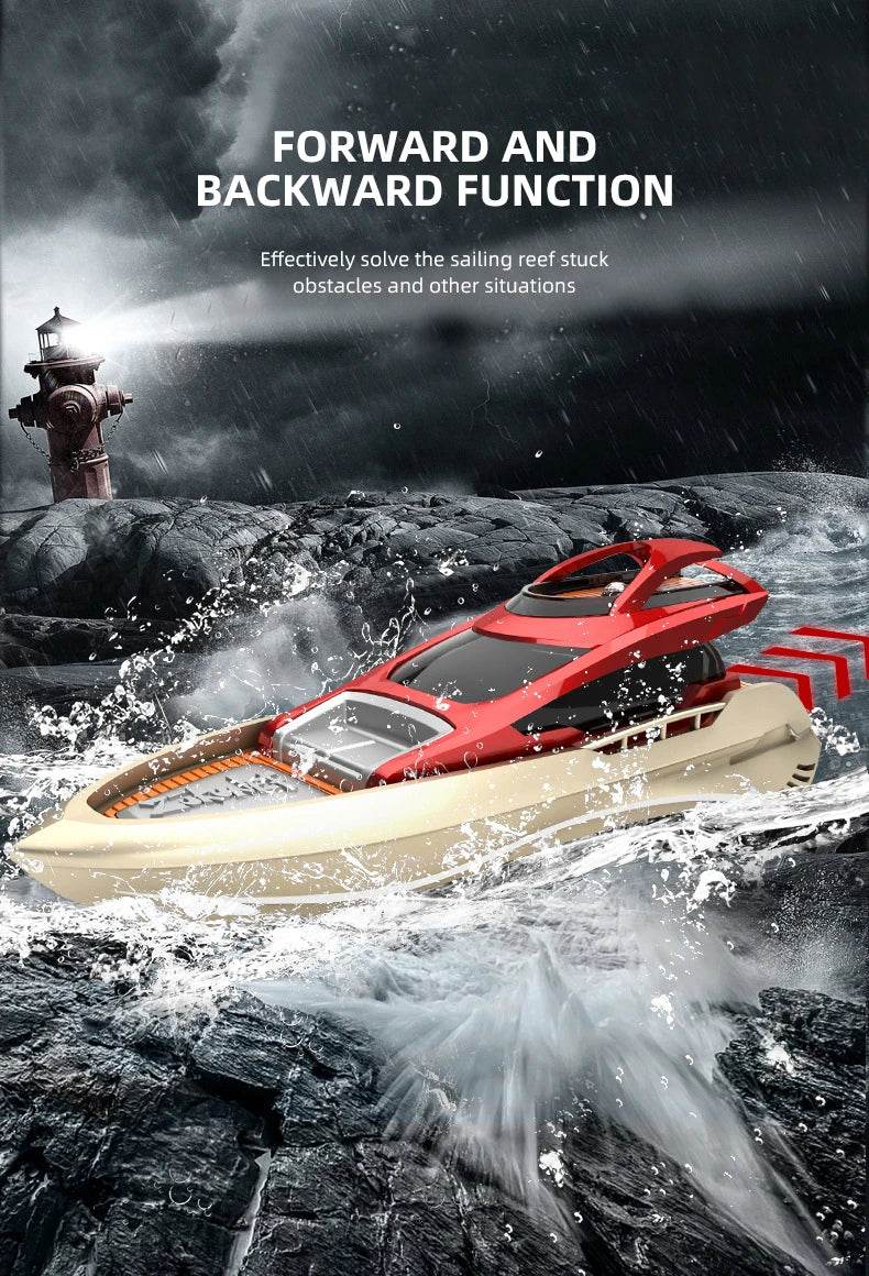 RC High-Speed Mini RC Boat with LED Lights - Remote Control Fun! - ToylandEU