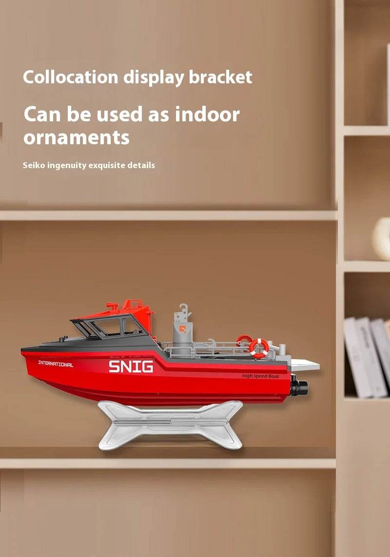 RC High-Speed Remote Control Rescue Tugboat 694 - 2.4G Wireless Brushless RC Toy for Kids' Gifts - ToylandEU