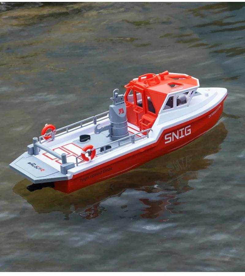 RC High-Speed Remote Control Rescue Tugboat 694 - 2.4G Wireless Brushless RC Toy for Kids' Gifts - ToylandEU