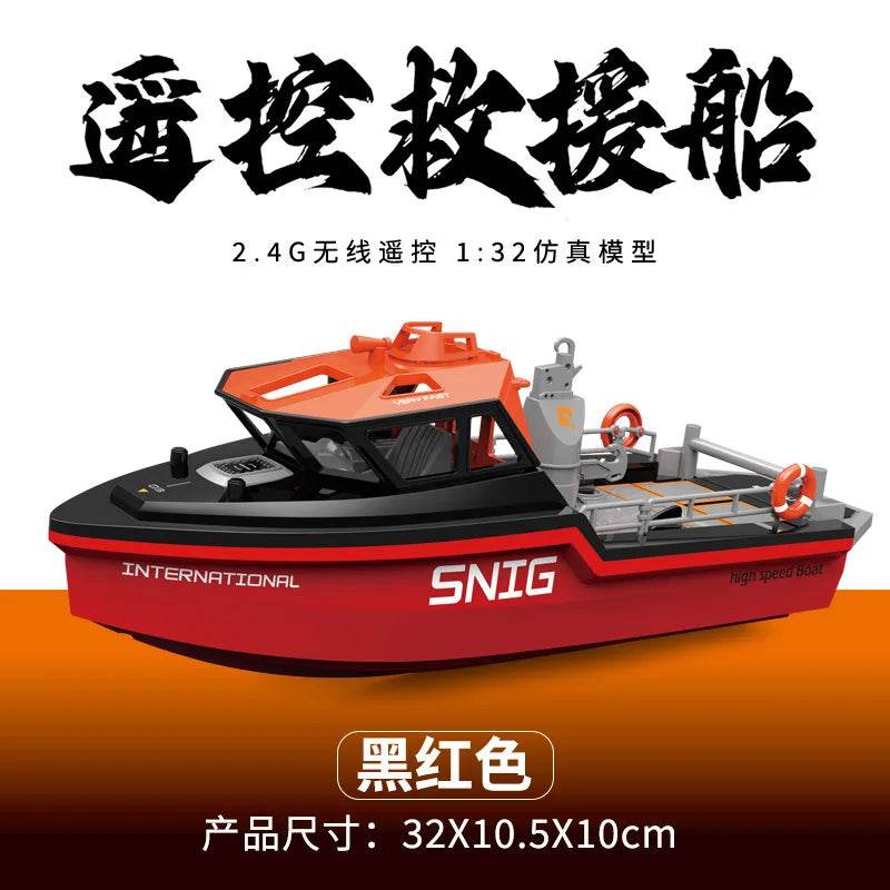 RC High-Speed Remote Control Rescue Tugboat 694 - 2.4G Wireless Brushless RC Toy for Kids' Gifts - ToylandEU