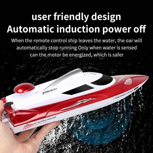 RC High-Speed Remote Control Speedboat with Night Light and Capsize Reset - Ideal Gift for Kids (Model HJ806) - ToylandEU