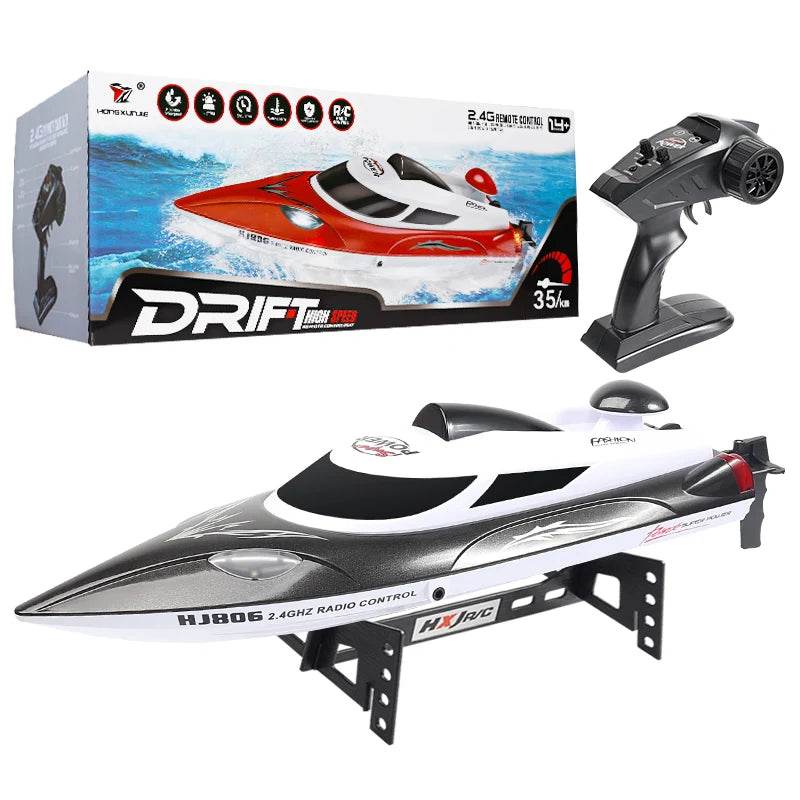 RC High-Speed Remote Control Speedboat with Night Light and Capsize Reset - Ideal Gift for Kids (Model HJ806) - ToylandEU