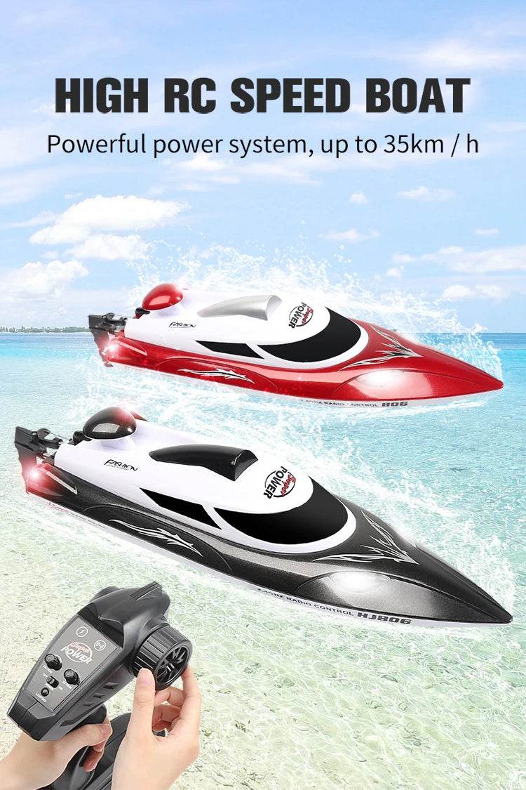 RC High-Speed Remote Control Speedboat with Night Light and Capsize Reset - Ideal Gift for Kids (Model HJ806) - ToylandEU