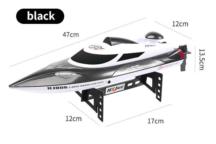 RC High-Speed Remote Control Speedboat with Night Light and Capsize Reset - Ideal Gift for Kids (Model HJ806) - ToylandEU