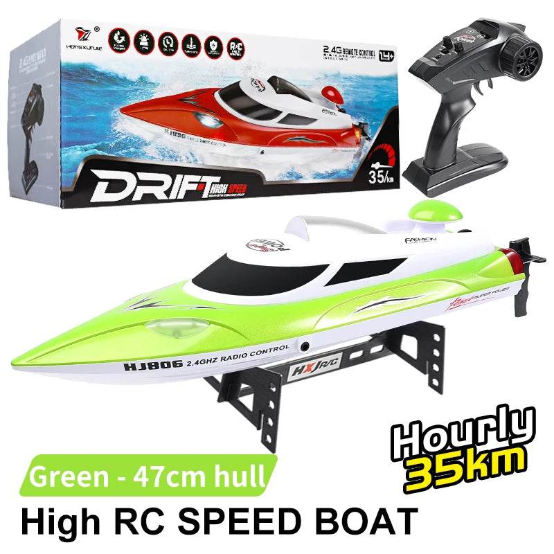 RC High-Speed Remote Control Speedboat with Night Light and Capsize Reset - Ideal Gift for Kids (Model HJ806) - ToylandEU