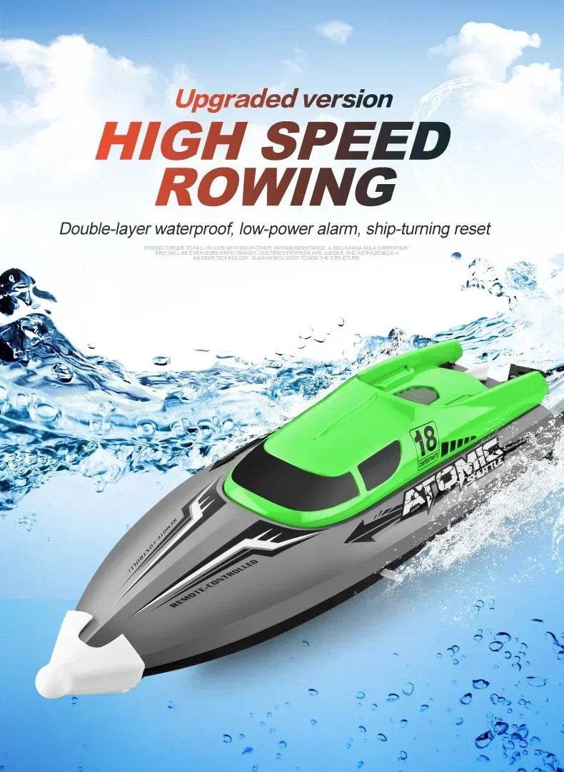 RC High-Speed Remote-Controlled Racing Speedboat with Fishnet Pull Feature - ToylandEU