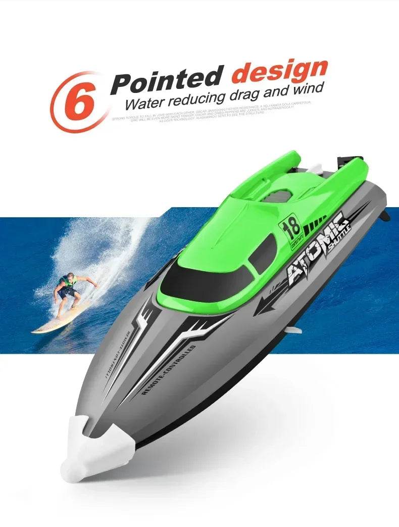 RC High-Speed Remote-Controlled Racing Speedboat with Fishnet Pull Feature - ToylandEU