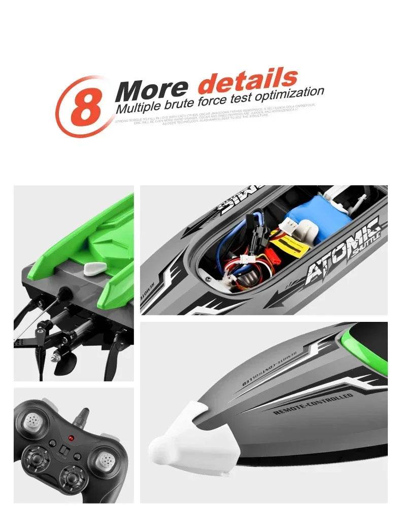 RC High-Speed Remote-Controlled Racing Speedboat with Fishnet Pull Feature - ToylandEU