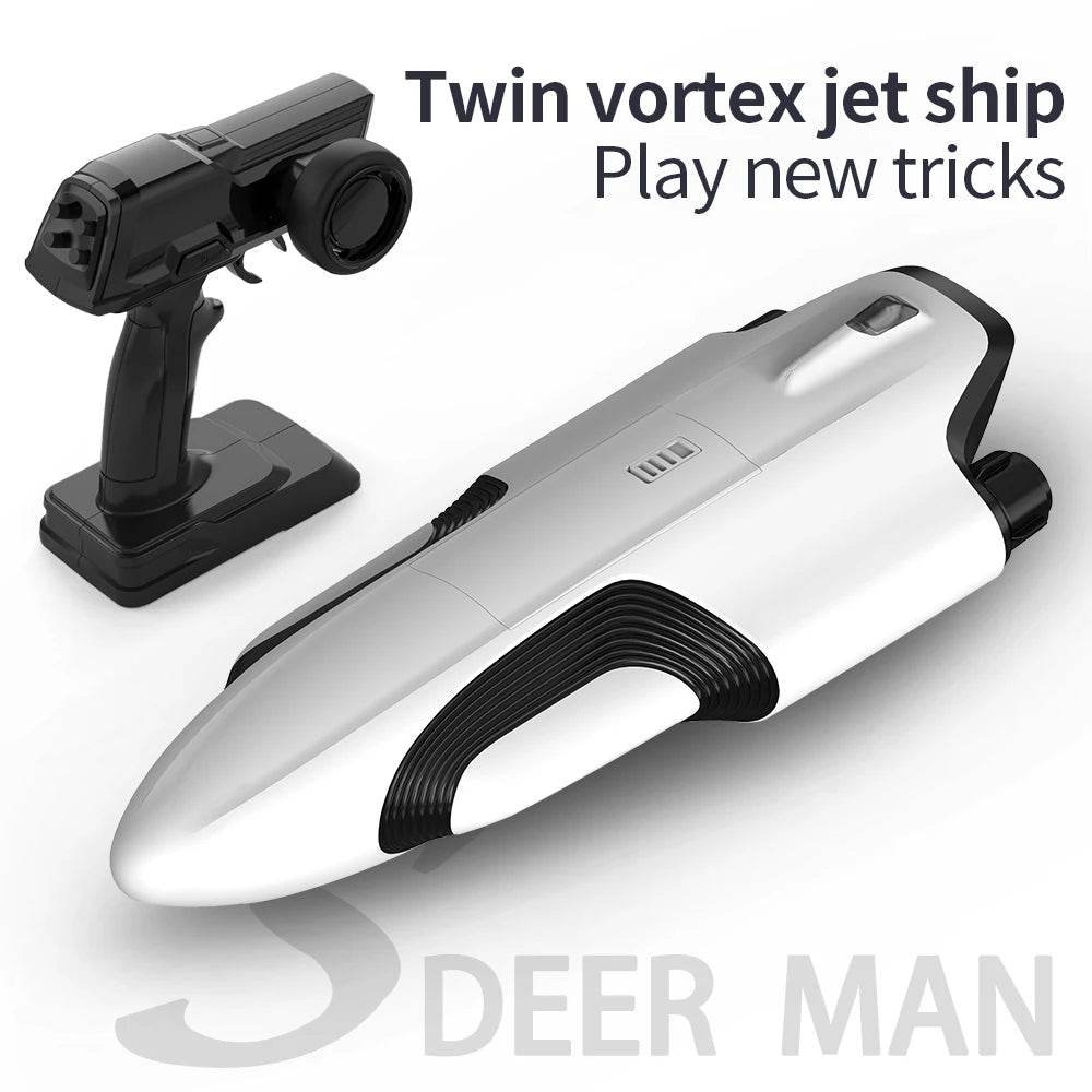 RC High-Speed S2 Remote Control Ship with Double Vortex Spray - Fast Overturning Reset Water Toy for Kids - ToylandEU
