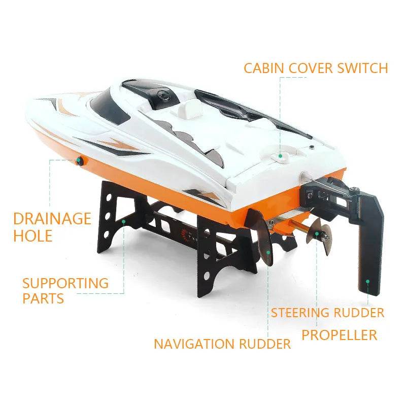 RC High-Speed TKKJ H105 2.4G RC Racing Boat - Waterproof Fun Awaits! - ToylandEU