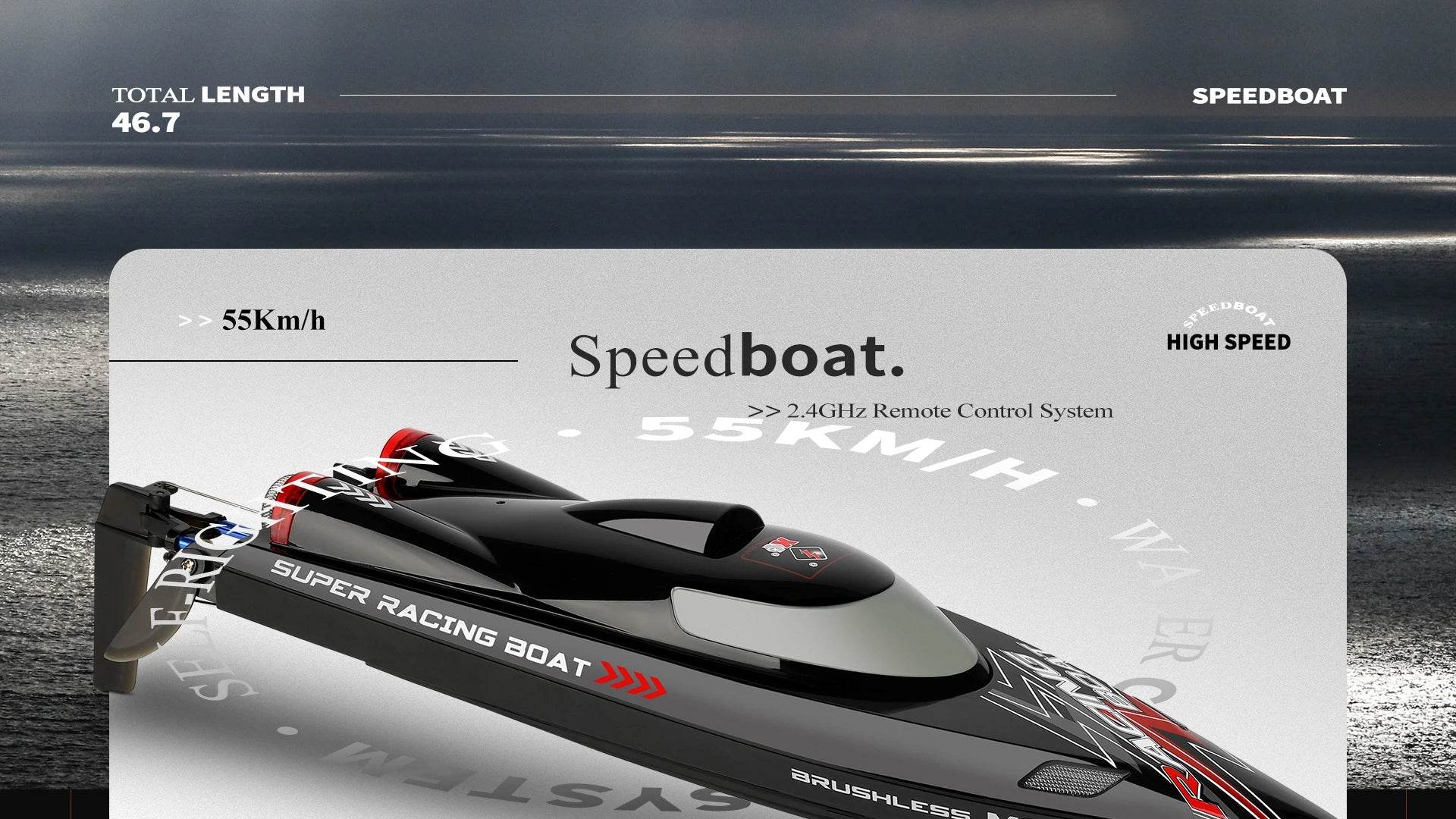 RC High-Speed WL916 RC Racing Boat - 55KM/H Brushless Speedboat with Dual Batteries for Adults - ToylandEU