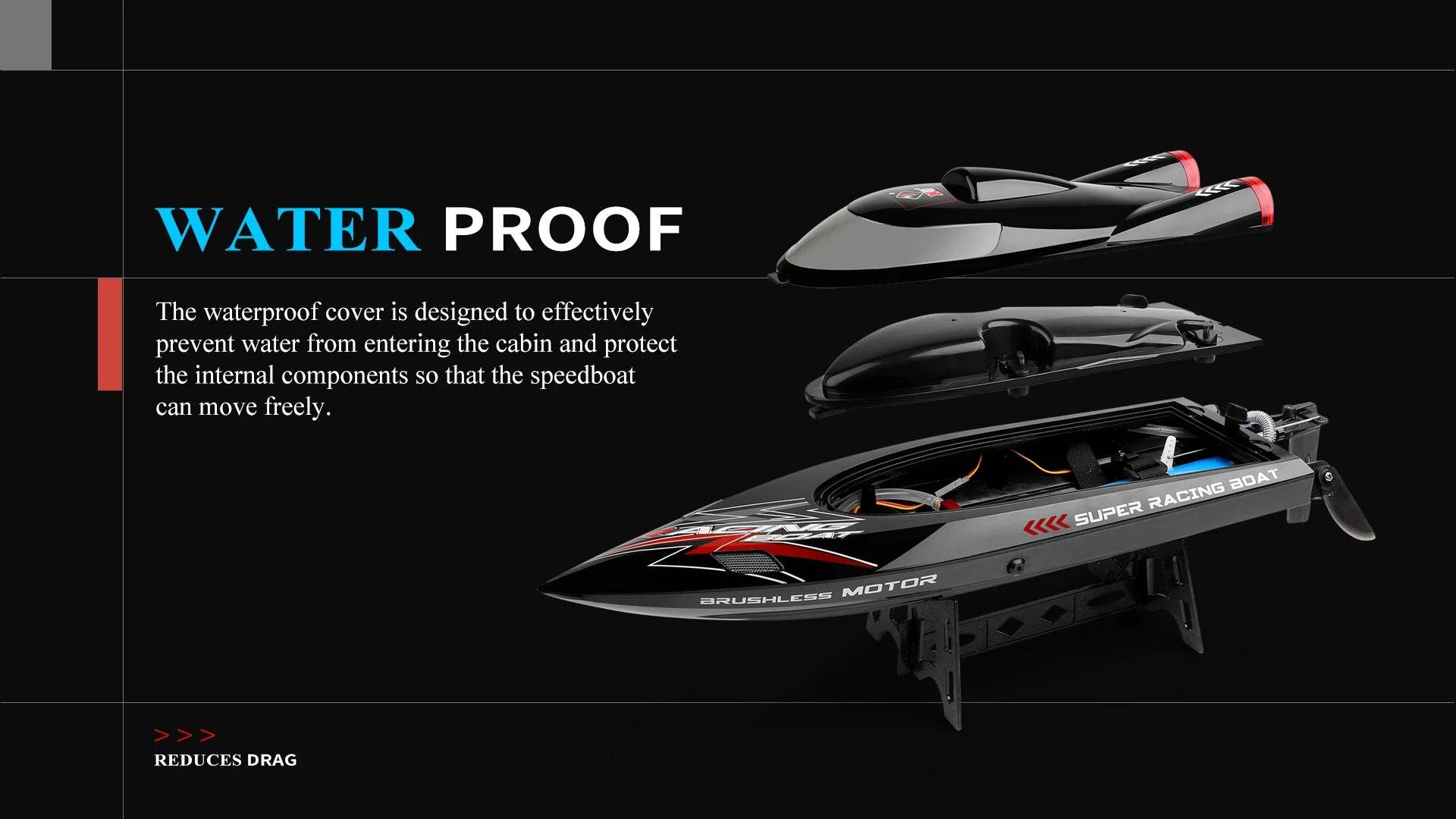 RC High-Speed WL916 RC Racing Boat - 55KM/H Brushless Speedboat with Dual Batteries for Adults - ToylandEU