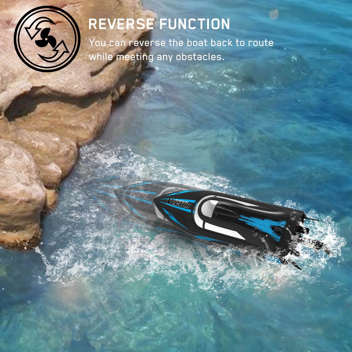 RC High-Speed Waterproof Brushless Electric RC Speedboat for Kids - 2.4GHz Remote Control Birthday Gift for Boys - ToylandEU