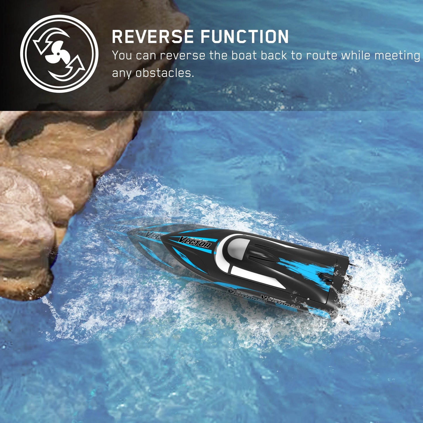 RC High-Speed Waterproof Brushless Electric RC Speedboat for Kids - 2.4GHz Remote Control Birthday Gift for Boys - ToylandEU