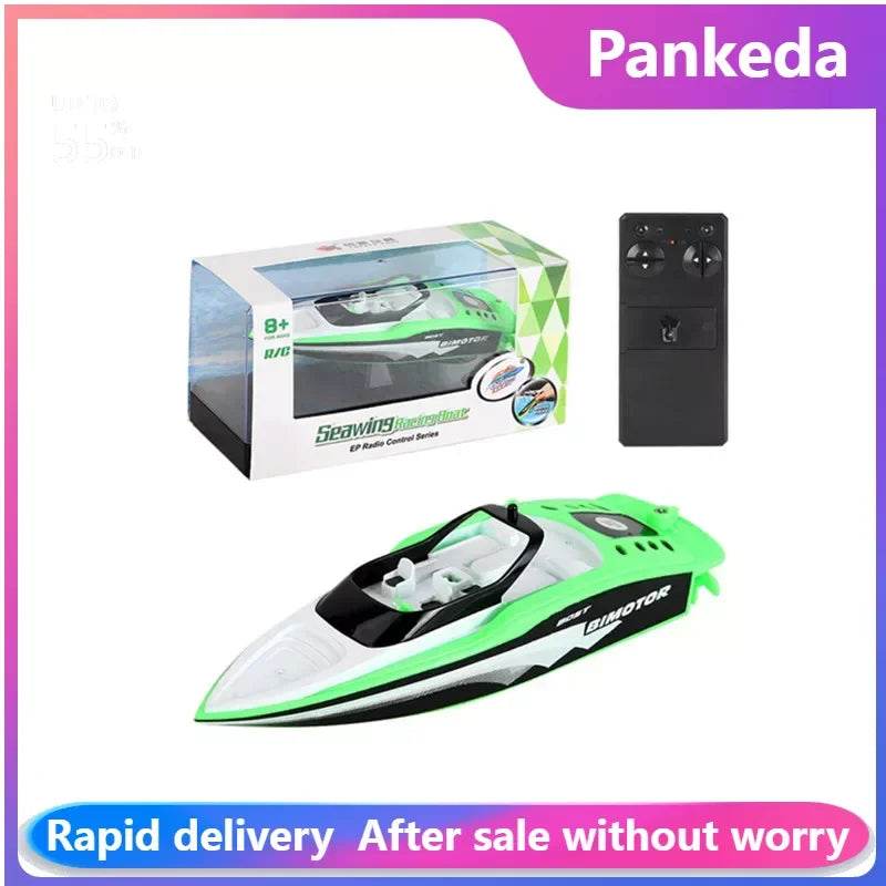 RC High-Speed Waterproof RC Motor Boat with 2.4GHz Remote Control - Mini Rechargeable Electric Toy for Water Sports - ToylandEU