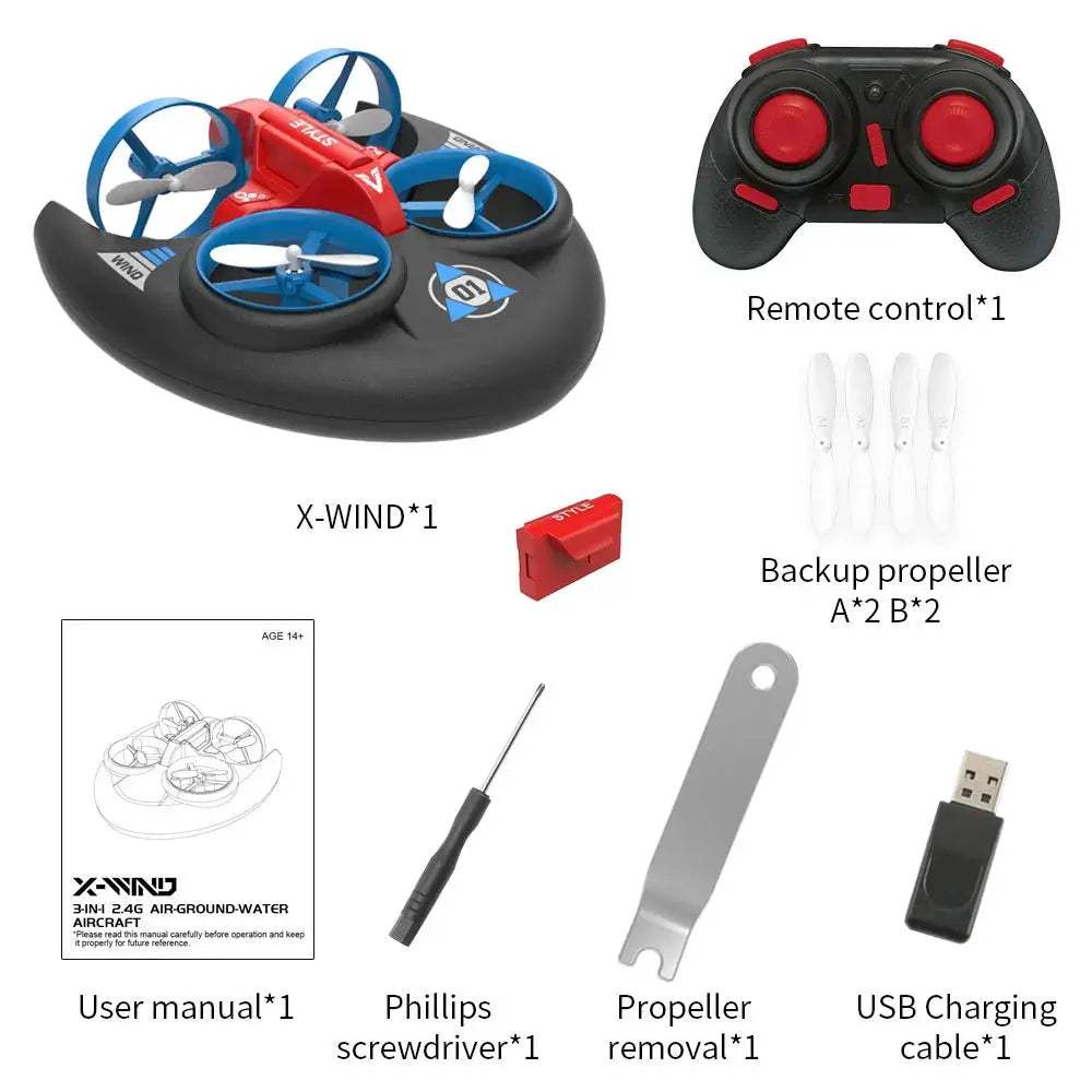  RC Hovercraft Drone Three In One Water Land Air Toy -  ToylandEU™