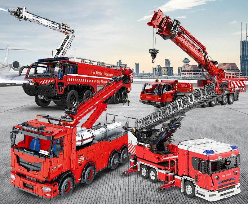 RC Innovative MOULD KING Remote Control Building Set: Crane, Excavator & Fire Truck - ToylandEU
