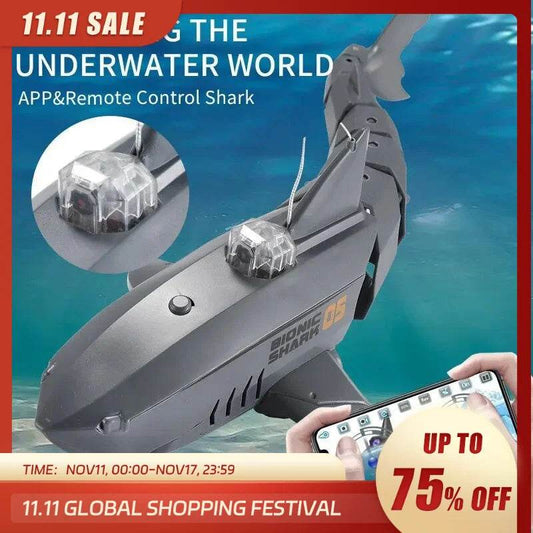 RC Interactive Megalodon Dual Shark Toy with HD Camera & 2.4G Remote Control - ToylandEU