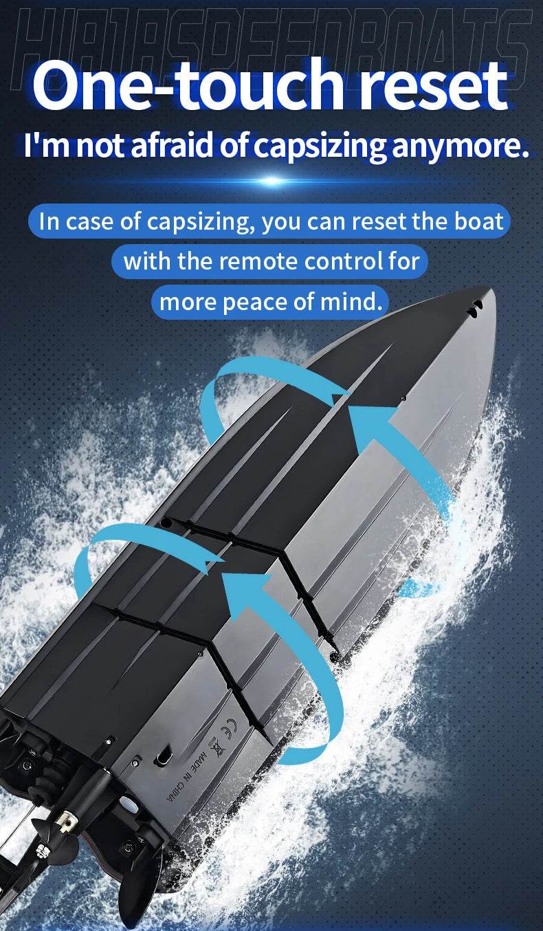 RC JJRC Hj818 High-Speed Remote-Control Electric Speedboat for Kids - Waterproof Competitive Racing Toy - ToylandEU