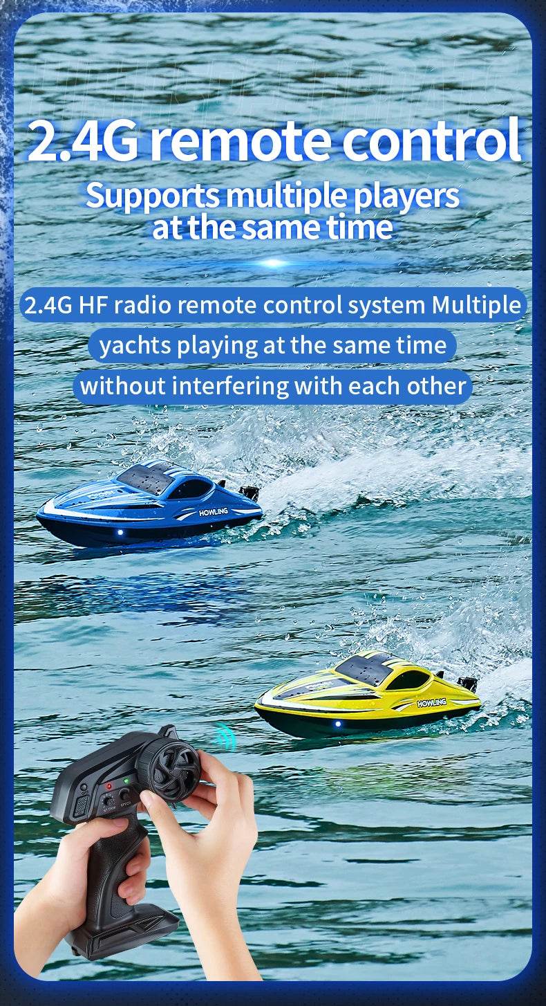 RC JJRC Hj818 High-Speed Remote-Control Electric Speedboat for Kids - Waterproof Competitive Racing Toy - ToylandEU