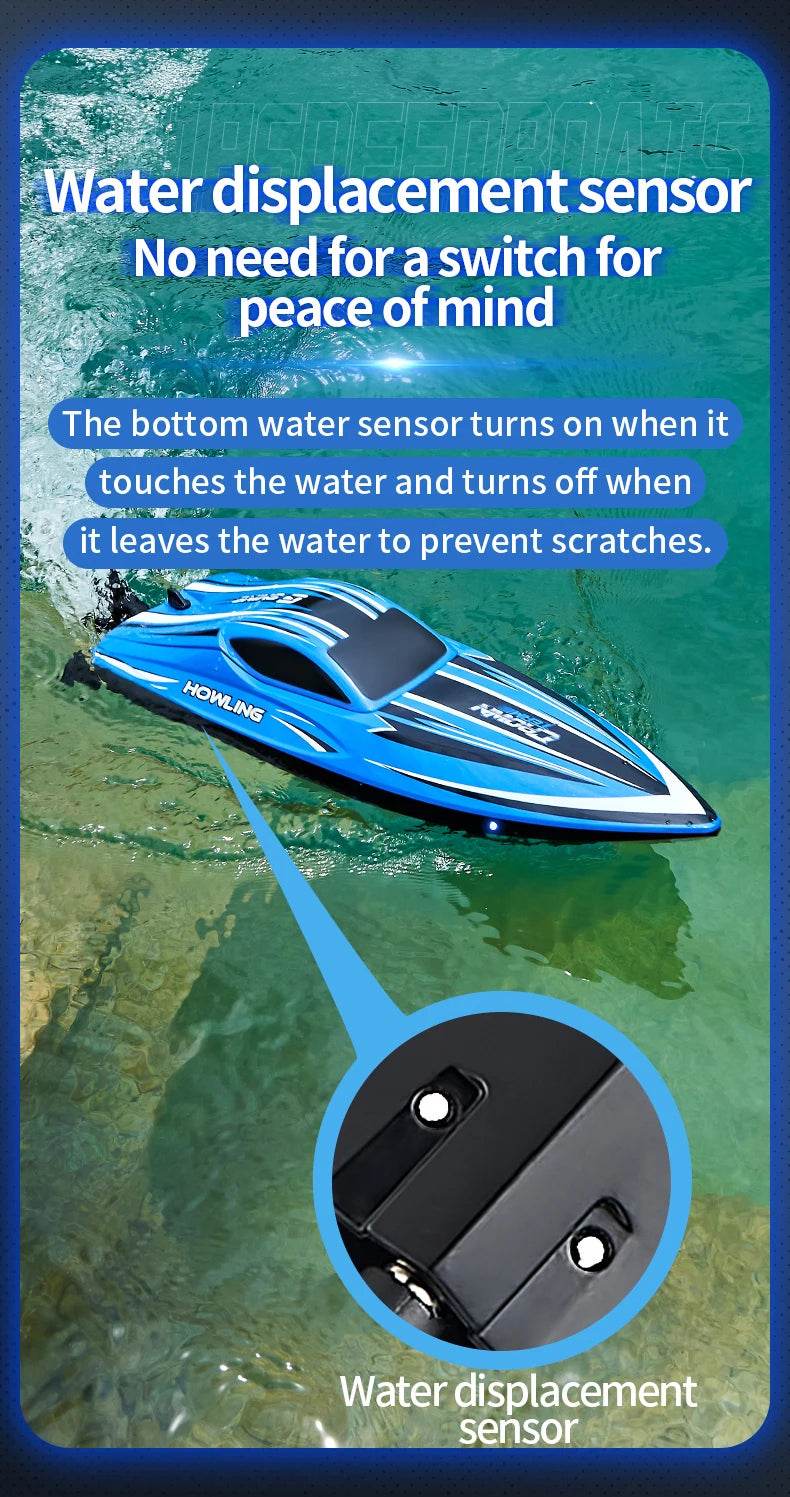 RC JJRC Hj818 High-Speed Remote-Control Electric Speedboat for Kids - Waterproof Competitive Racing Toy - ToylandEU