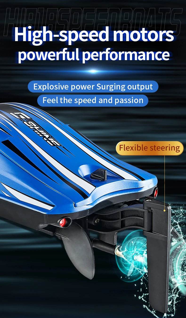 RC JJRC Hj818 High-Speed Remote-Control Electric Speedboat for Kids - Waterproof Competitive Racing Toy - ToylandEU