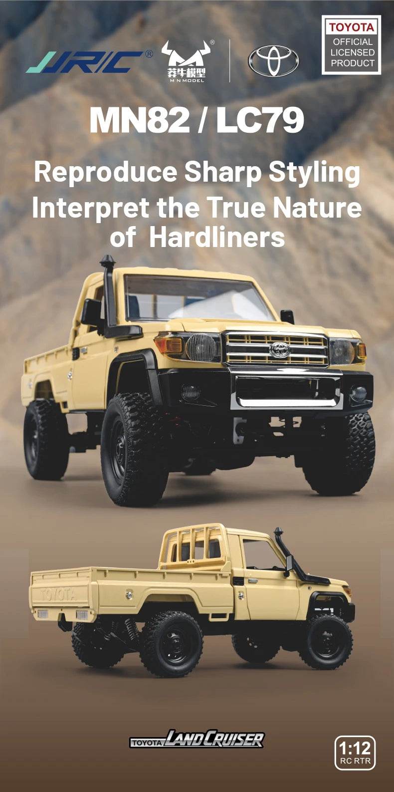 RC JJRC MN82 1:12 Scale 4x4 Remote Control Pickup Truck with LED Lights - Simulation Model for Kids & Hobbyists - ToylandEU