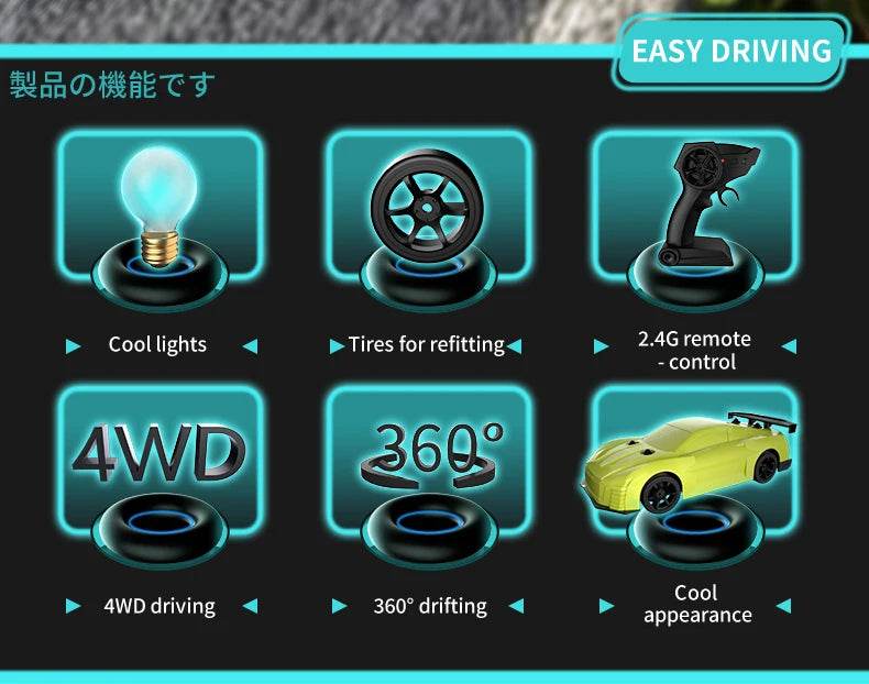 RC JJRC Q165 1:18 Scale 4WD Remote Control Drift Racing Car - Perfect Christmas Gift for Kids - ToylandEU