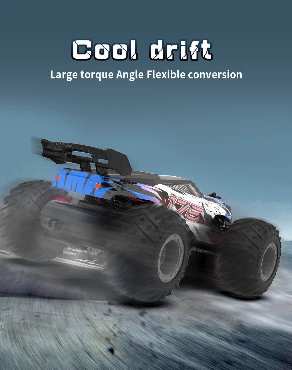 RC JJRC Q175 2.4GHz Dual Motor Remote Control Off-Road Truck with LED Lights - 1:18 Scale Children's RC Car - ToylandEU