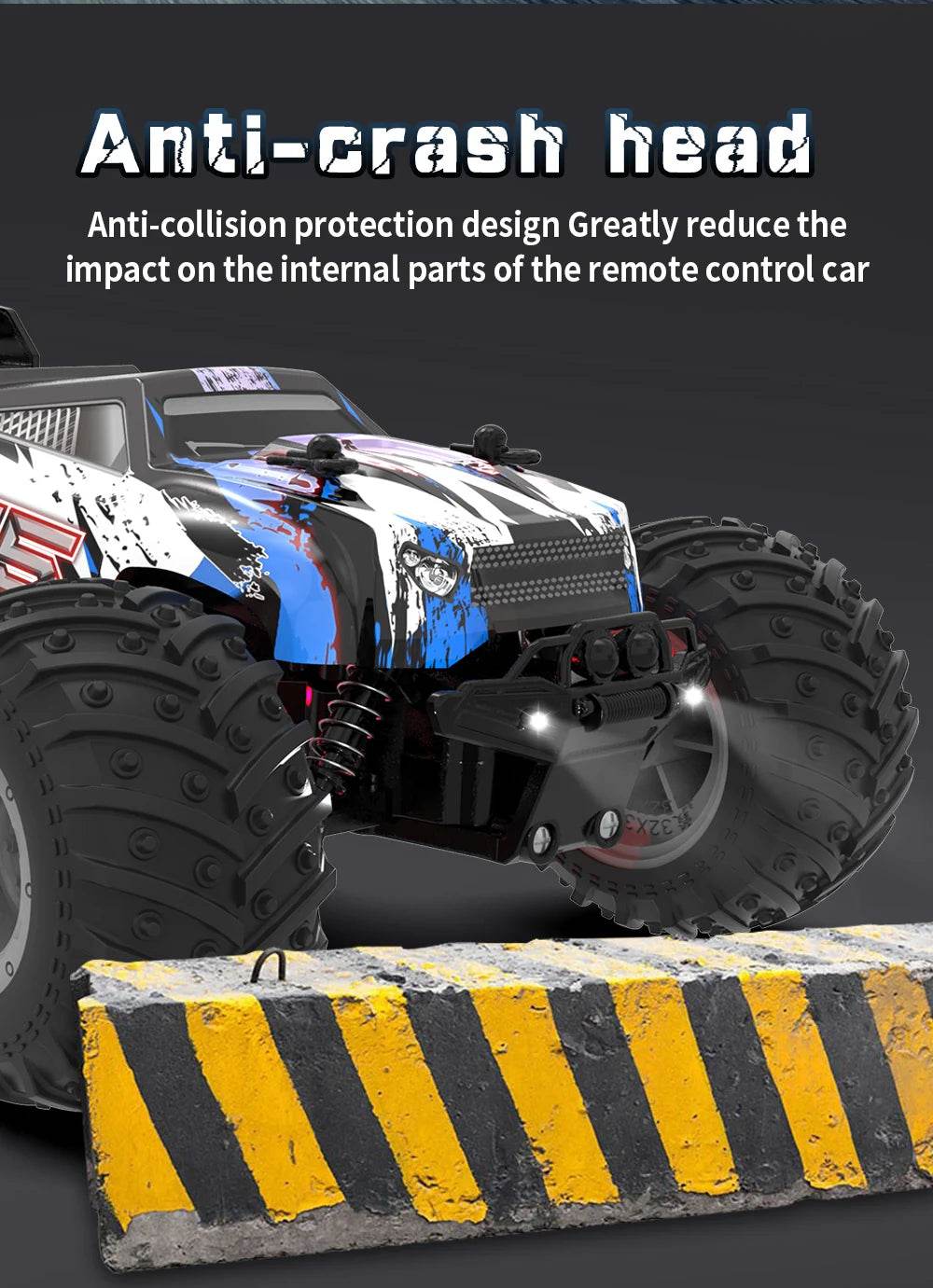 RC JJRC Q175 2.4GHz Dual Motor Remote Control Off-Road Truck with LED Lights - 1:18 Scale Children's RC Car - ToylandEU