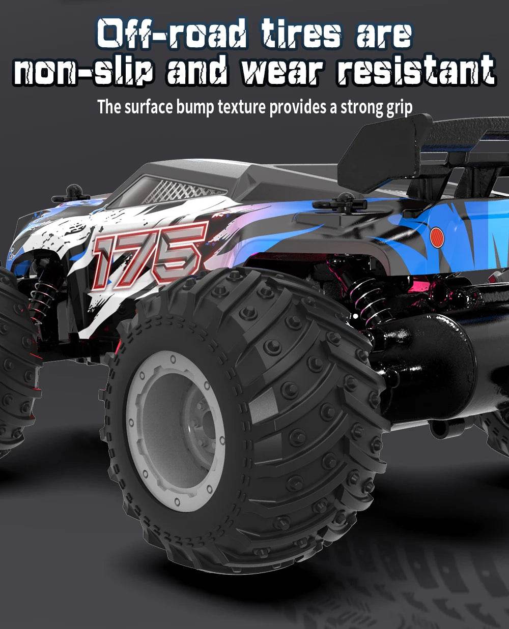 RC JJRC Q175 2.4GHz Dual Motor Remote Control Off-Road Truck with LED Lights - 1:18 Scale Children's RC Car - ToylandEU