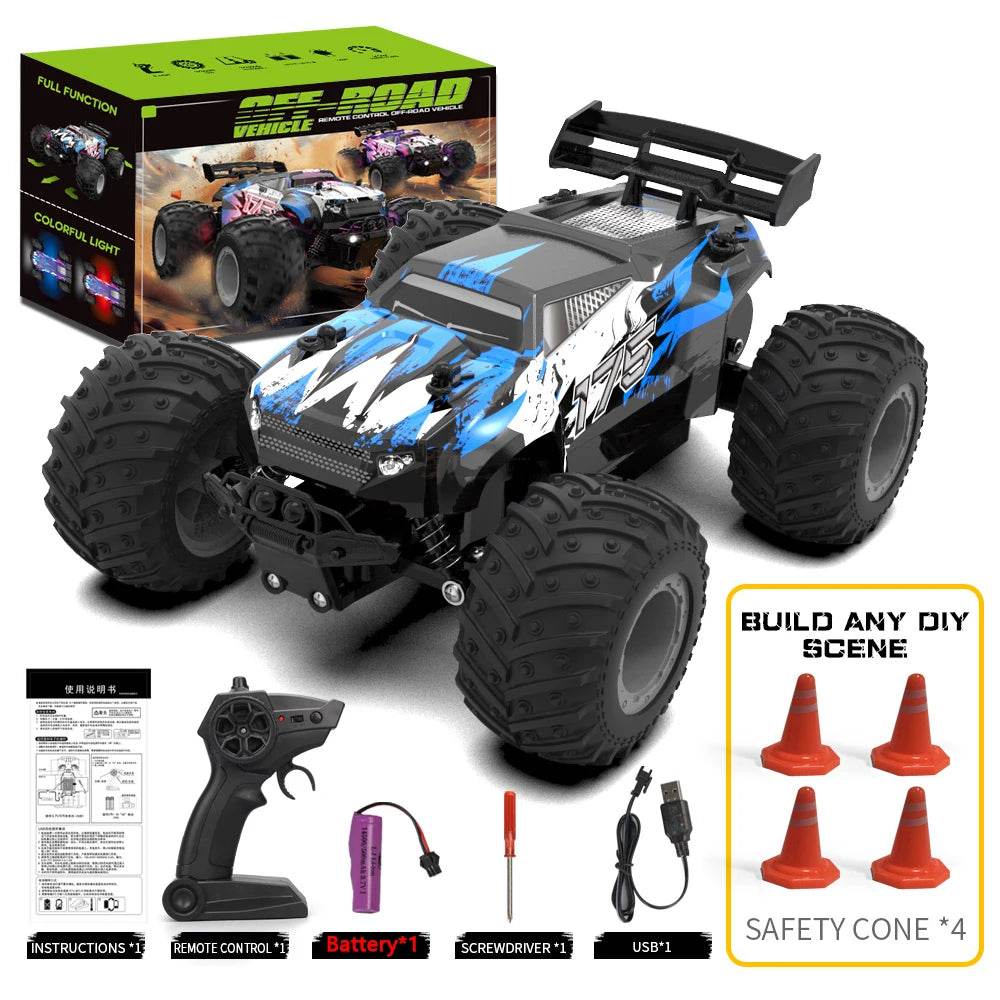 RC JJRC Q175 2.4GHz Dual Motor Remote Control Off-Road Truck with LED Lights - 1:18 Scale Children's RC Car - ToylandEU