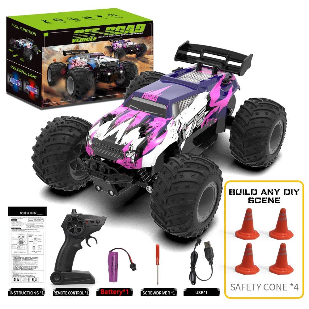 RC JJRC Q175 2.4GHz Dual Motor Remote Control Off-Road Truck with LED Lights - 1:18 Scale Children's RC Car - ToylandEU