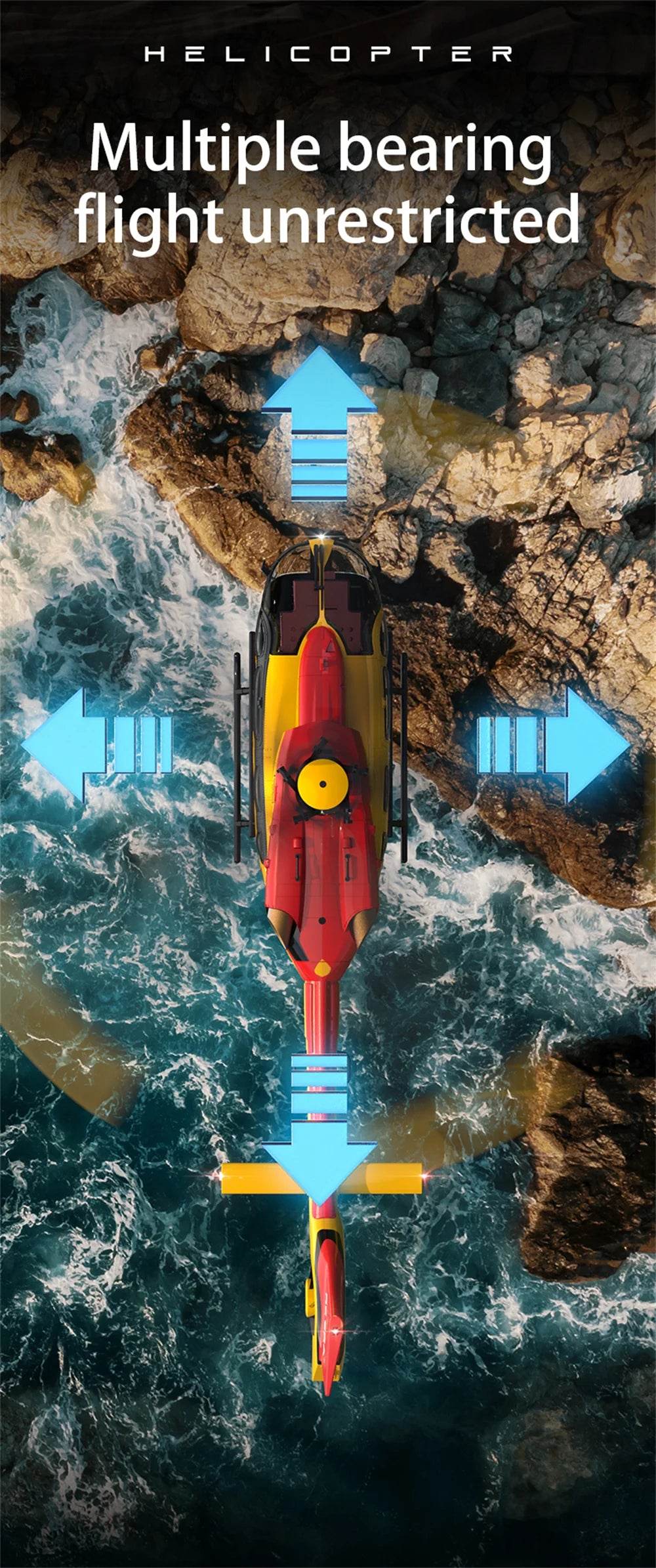 RC JJRC RC Helicopter C190 1:30 Scale 2.4G 6CH with Gyro & Optical Flow, Altitude Hold, RTF - ToylandEU