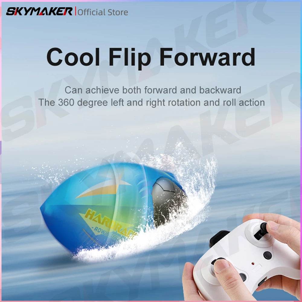 RC JJRC S8 Mini RC Speedboat with LED Lights & 360° Stunts - ToylandEU