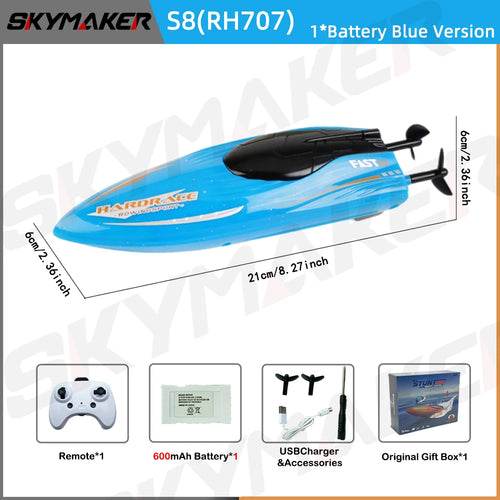 RC JJRC S8 Mini RC Speedboat with LED Lights & 360° Stunts - ToylandEU