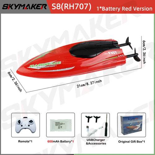 RC JJRC S8 Mini RC Speedboat with LED Lights & 360° Stunts - ToylandEU