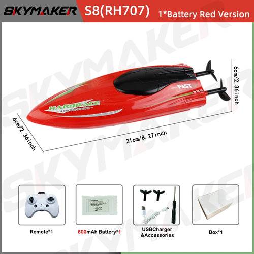 RC JJRC S8 Mini RC Speedboat with LED Lights & 360° Stunts - ToylandEU